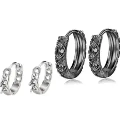 【2点セット】ピアス フープ S925 カジュアル リングピアス シンプル