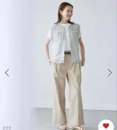 ロペピクニック サマー ツイード 丈が選べるジレベスト ライトグレー