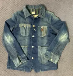 80s “cafetty” デニムシャツ タックボタン 裏起毛 S〜Msize