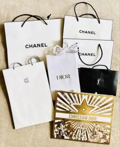 【折らずに発送】 CHANEL・DIOR・YSL ショップ袋5点セット