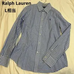 ♡Ralph Lauren♡水色　ギンガムチェック　スリムフィットシャツ