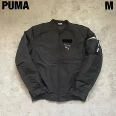 PUMA MA-1 ジャケット ブラック M ロゴ ミリタリー スポーツミックス