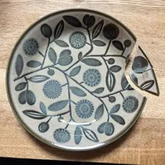 花と葉模様の皿 日本製 金継ぎ用