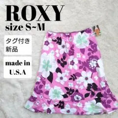 新品 ロキシー roxy スカート 花柄 マーメイド ピンク サイケ s m