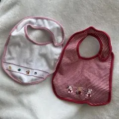 ファミリア　【未使用】赤と白ストライプ スタイ 2つセット