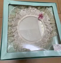 昭和レトロ　丸鏡　レース　壁掛け　アンティーク