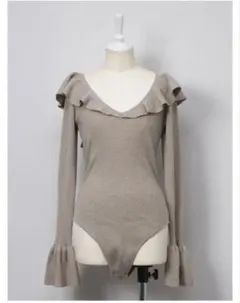 り*介様 rosary moon Frill Neck Rib Leotardのサムネイル