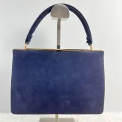 【美品】銀座かねまつ GINZA KANEMATSU ハンドバッグ ネイビー
