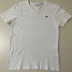 LACOSTE ホワイト スリムフィット Tシャツ
