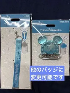 東京ディズニーシー 25周年 ストラップ & バッジ セット