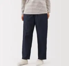 ダークブルー ウエストゴム カジュアルパンツ