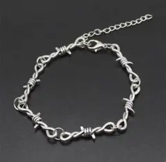 827★大反響・限定品★シルバー ブレスレット 有刺鉄線 パンク ロック