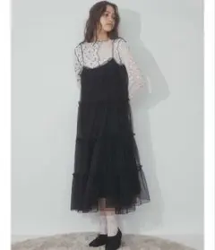 【24時まで限定値下げ】merry jenny チュールティアードワンピース