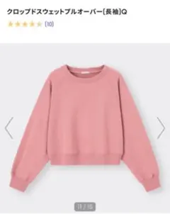クロップドスウェットプルオーバー M