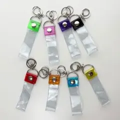 銀テープ ホルダー 簡単収納 キーストラップ 25mm幅 ショート1個　推し活