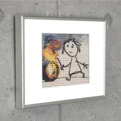 限定マット額装/バンクシー/Girl With A Burning Banksy
