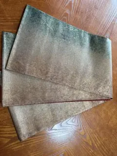 【024】美しい金色と赤色の袋帯