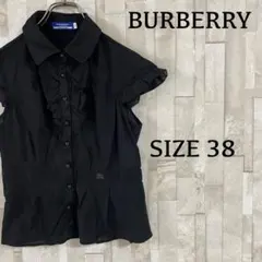 古着 バーバリーロンドンブルーレーベル 半袖ブラウス サイズ38 ブラック
