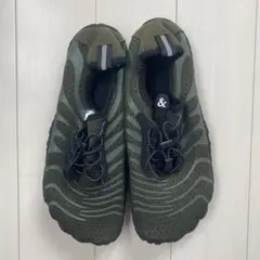 オリーブグリーンマリンシューズ 40サイズ 収納袋付き(25.0-25.5cm)