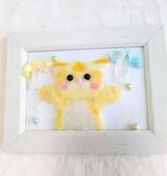 ねこ　羊毛フェルト フォトフレーム　ハンドメイド インテリア雑貨　一点もの