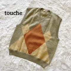 touche uomo イタリア製　ベスト　シェットランド　モヘヤ　ダイヤ柄