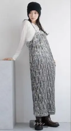 LOWRYS FARM ウネウネベロアワンピース