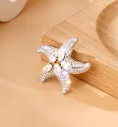 ヒトデ モチーフ ブローチ ジルコニア シルバー 華奢のサムネイル