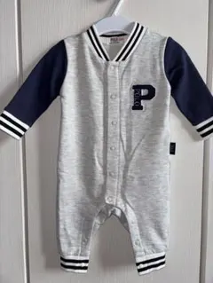 POLO Baby ロンパース グレー/ネイビー