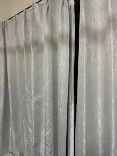 シルバー ドレープカーテン 200cm　レースカーテンと4枚セット