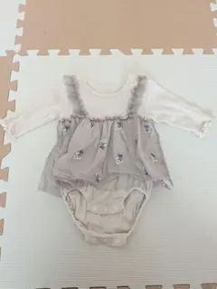 花柄フリル付きロンパース 95cm