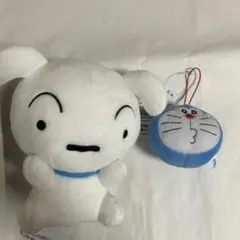 クレヨンしんちゃん シロ ぬいぐるみ ドラえもん マスコット 2点セット