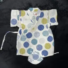 くろちゃん 水玉模様 ベビー甚平 50-60cm