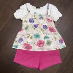 ~10/13値下げBeBe トップス キャミソール 130ショートパンツ 120