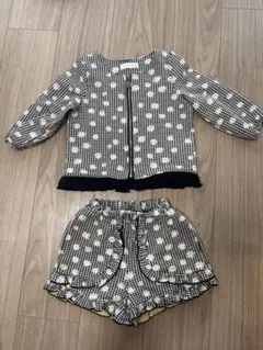 ギンガムチェック×デイジー柄 セットアップ