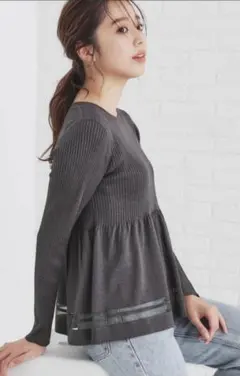 インデックス　ラメペプラムニット