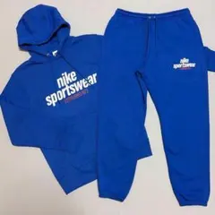 新品 NIKE ナイキ セットアップ 上下 パーカー スウェットパンツ 青 L
