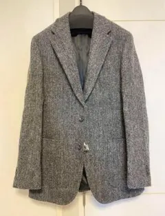 【SALE‼️】ハリスツイード テーラードジャケット グレー　ヘリンボーン