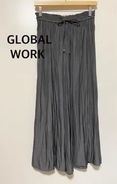 GLOBAL WORK グローバルワーク　グレー ワイドパンツ　ウエストゴム　M