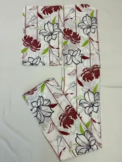 ユリ柄　綿　フリーサイズ　中古