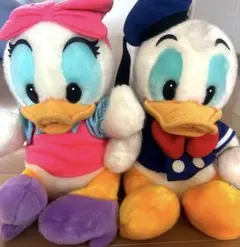 昭和レトロ✧︎タグ付きディズニー ドナルド&デイジー ぬいぐるみ