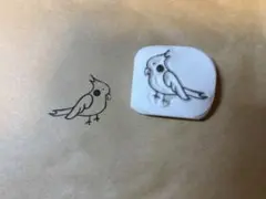 【均一】消しゴムはんこ　インコ
