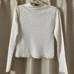 花柄　ジャガード　シアー　メロウ　トップス