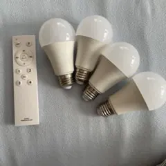IRODORI PLUM照明用リモコン+電球4本 ホワイト LDA-RE2C