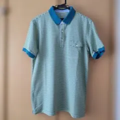 ユニクロ　グリーンとイエローボーダー XL ポロシャツ