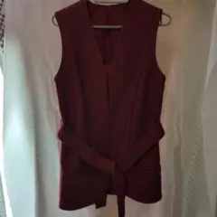 個性的ストライプ ノースリーブベスト