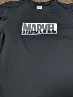 MARVEL ブラック ロゴプリント Tシャツ
