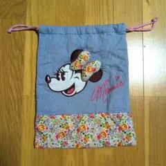 ディズニーリゾートシー限定 ベビー ミニー 巾着 花柄 リボン