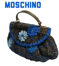 MOSCHINO　ヴィンテージ　ツイード　花柄　ハンドバック