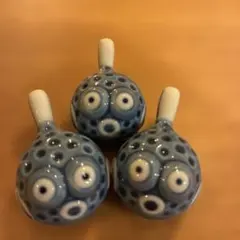 陶器 箸置き 3点セット ふぐ 和食器
