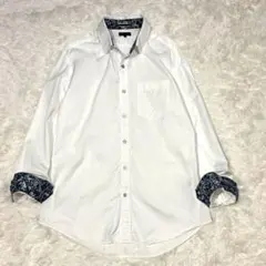 ポールスミスコレクション　ドレスシャツ　XL 花柄　ボタニカル　ストライプ　白
